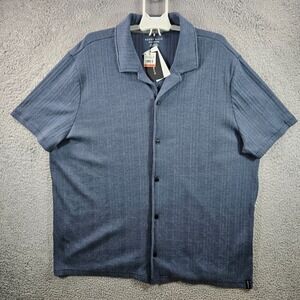 NEW Perry Ellis Knit Casual Summer Shirt Men 3XLT Tall Button Up Blue